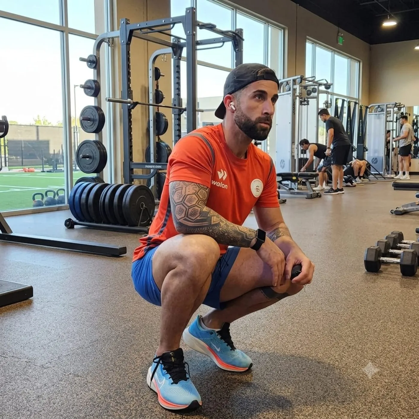 Emi Barrios entrenando en el gimnasio